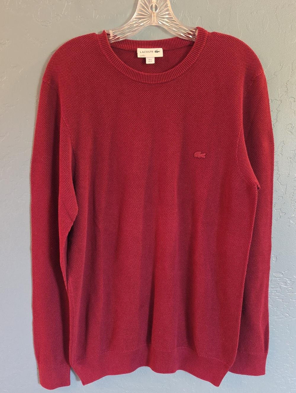 Lacoste Men's Burgundy Crewneck Sweater
